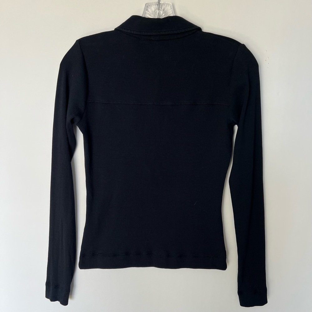 ME+EM Dark Blue Button Down Front Ribbed Polo - Picture 4 of 6